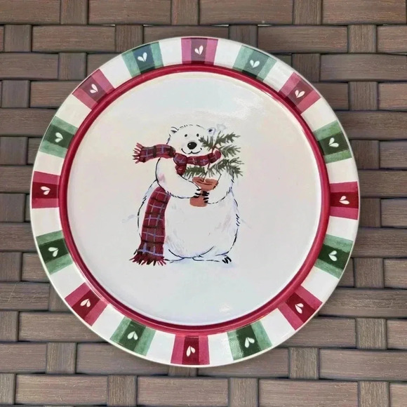 Pfaltzgraff Snow Bear Cheese Plate Tray‎ with Sculpted Knife Slicer - Picture 2 of 6